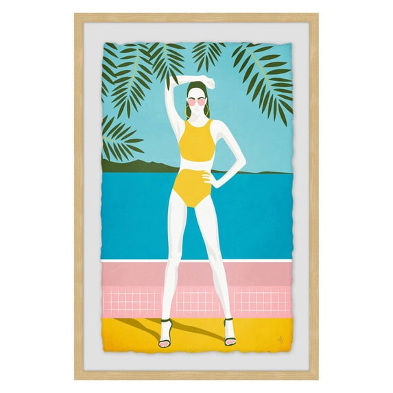 Marmont Hill Yellow Bikini Framed Wall Art