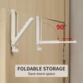 thumbnail image 4 of Over The Door Hooks Hanger Fit Door up to 1 3/4" Optimal 1pc,Over The Door Hanger with Retractable Rod,Foldable Over The Door Drying Rack for Laundry Bathroom Bedroom (Milky White, 1 Pack), 4 of 4