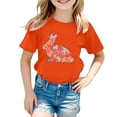 thumbnail image 3 of SonxaHe Big Girls Easter Day T Shirt Sequin Bunny Graphic Short Sleeve Tops Child Stylish Cozy Soft Tshirts Orange,Size 8-9 Y, 3 of 3