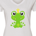 thumbnail image 4 of Inktastic Frog Prince, Green Frog, Frog With A Crown Women's V-Neck T-Shirt, 4 of 5