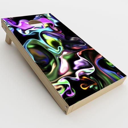 Skin Decal Vinyl Wrap for Cornhole Game Board Bag Toss (2xpcs.) Skins Stickers Cover / Resin Swirls Smoke Glass