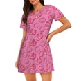 thumbnail image 1 of Vsdgher Mignon Motif Cowgirl Chemise de Nuit à Manches Courtes Col Rond Mignonne Robe de Nuit Confortable à Volants, 1 of 6