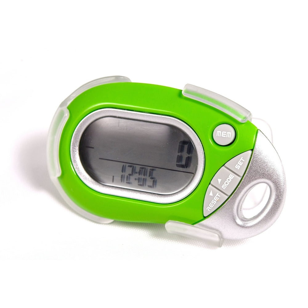 Pedusa PE771 TriAxis MultiFunction Pocket Pedometer and Clip Green