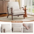 thumbnail image 4 of Bonzy Home Mid-Century Modern Accent Chair, Upholstered Lounge Reading Armchair with Side Storage Pocket & Lumbar Cushion, Comfy Fabric Chair for Living Room Bedroom, White, 4 of 9