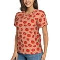 thumbnail image 2 of Fuzoiu Tomato Print Women's Classic V-Neck T-Shirt, Short Sleeve V Neck Tees for Casual Everyday Wear,Casual Fit Tee,Summer Fashion Tops-Small, 2 of 5