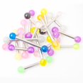 thumbnail image 3 of 20 Straight Piercing Barbells - Glitter, Acrylic, UV Glow - Assorted GA/Lengths, 3 of 3