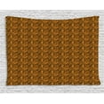 thumbnail image 1 of Tribal Tapestry, Tiger Skin with Stripes and Warm Toned Background Motifs from African Culture, Wall Hanging for Bedroom Living Room Dorm Decor, 80W X 60L Inches, Orange and Black, by Ambesonne, 1 of 2