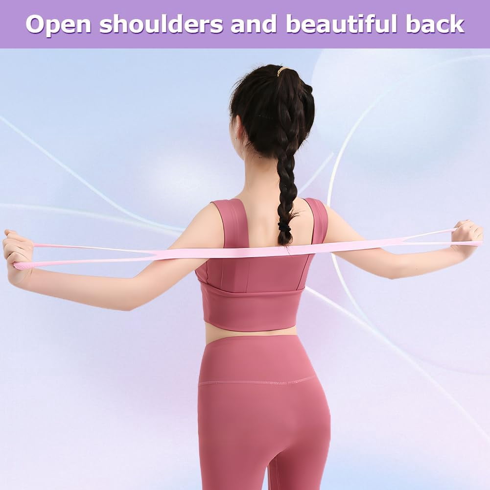 3pc Yoga Resistance Band, Figure 8 Resistance Band, Arm Back Shoulder Exercise Bands, Elastic Rope Stretch Fitness Band, Yoga Gym Fitness Pulling Rope
