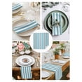thumbnail image 4 of Cloth Napkins Set of 6 - 20x20 Inches, Aqua Striped Washable Reusable Table Napkins, Modern Farmhouse Blue White Stripes Soft & Absortbent Dining Napkin for Party Wedding Hotel Restaurant, 4 of 8