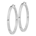 thumbnail image 2 of 925 Sterling Silver Rhodium-plated 3x45mm Princess Square Tube Hoop Earrings; for Adults and Teens; for Women and Men, 2 of 3