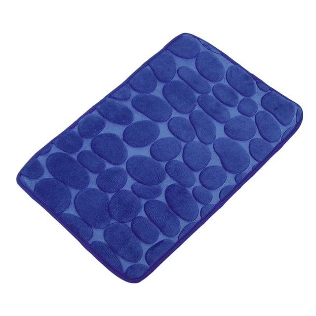Alfombra de baño Unique Bargains Adoquines Poliéster Lavable Azul oscuro 80x50cm