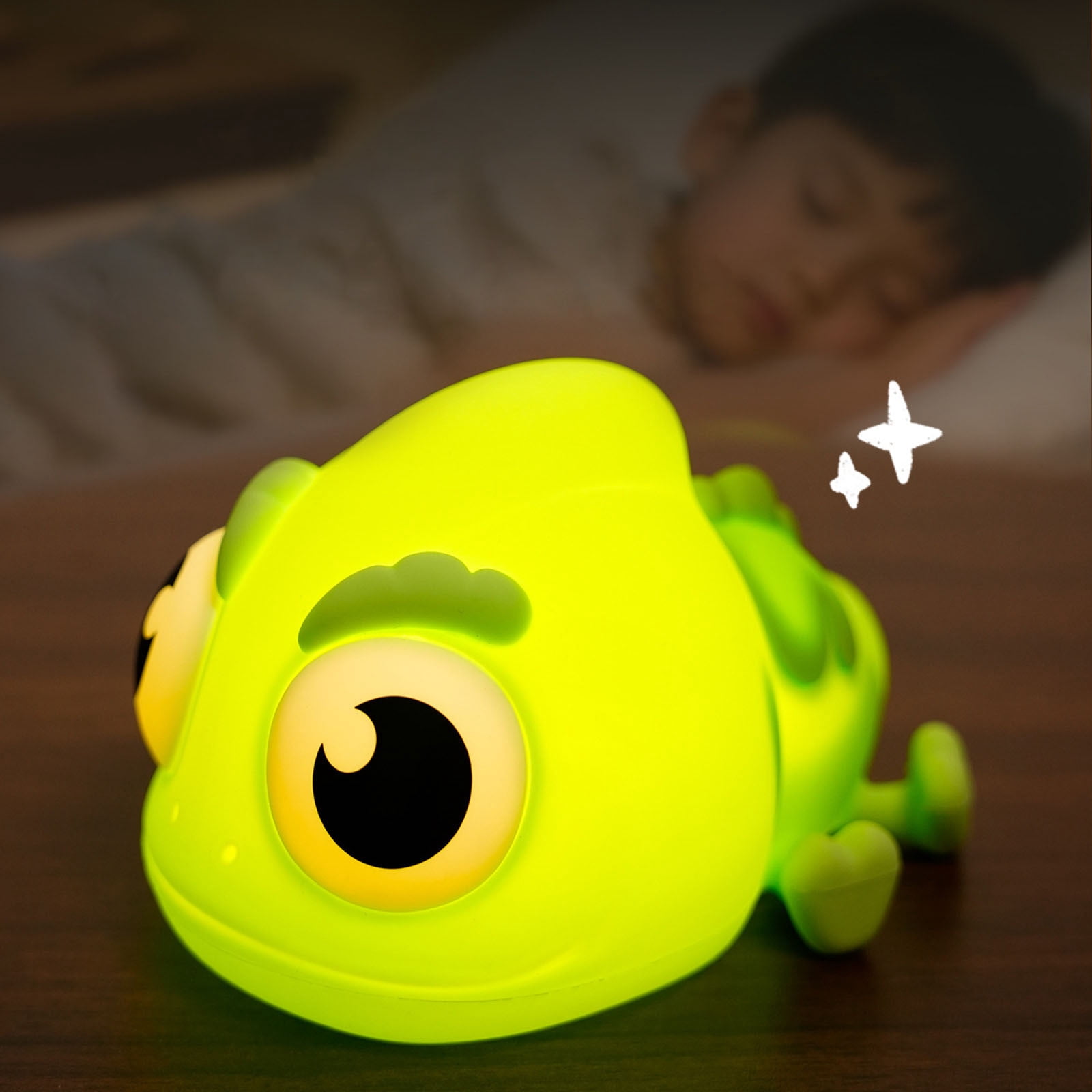 Junepar Cute Night Light Rechargeable - 3 levels Dimming Baby Nursery Lamp - Silicone Tap Lights