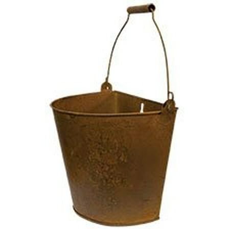 Rust Bucket - Large Rusty Wall Bucket, Our Rusty Wall Bucket has a matte, rusted finish and a flat back with a pre-drilled keyhole hanger. By BCD