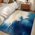 thumbnail image 5 of Abstract Graffiti Area&nbsp;Rug 4x6ft Watercolor Blue Beige Oil Painting Non-Slip&nbsp;Washable Square&nbsp;Rugs Soft Felt Indoor Floor Mat for Bedroom Kitchen Living Room Bathroom, 5 of 9