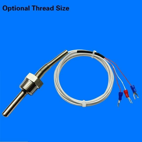 PT100 temperature sensor thermocouple probe sensor meter Stainless Steel probe 50mm length -45 - 420 C 1 meter Wire 3-Cable