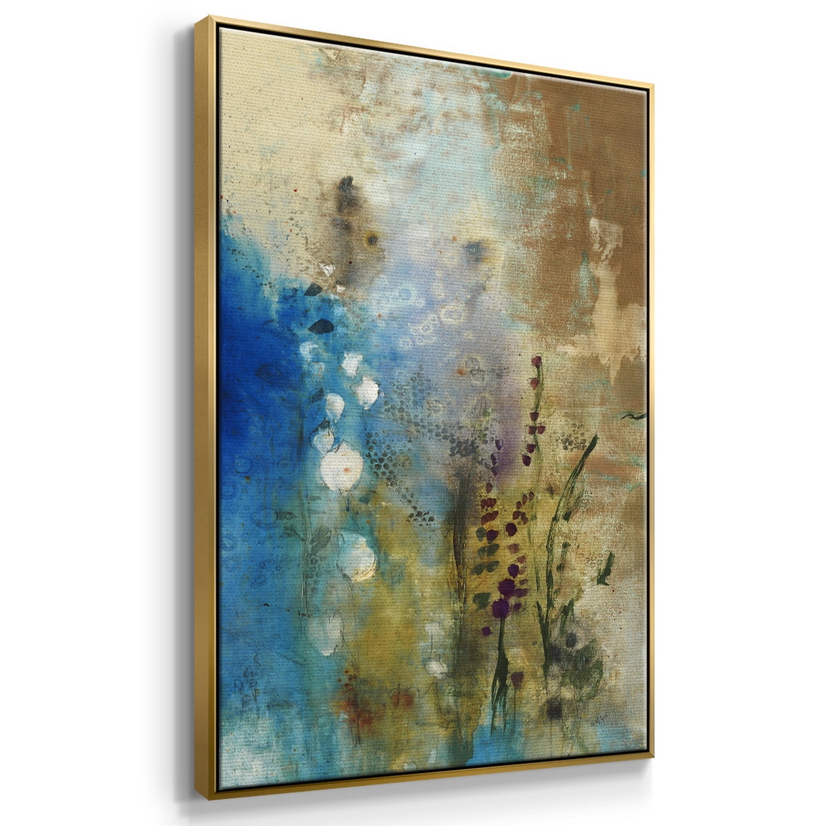 Immerge III Framed Premium Gallery Wrapped Canvas - Ready to Hang - 27 x 41 - Gold Floating Frame