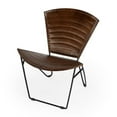 thumbnail image 2 of Home Square Iron and Leather Accent Chair in Borwn - Set of 2, 2 of 7