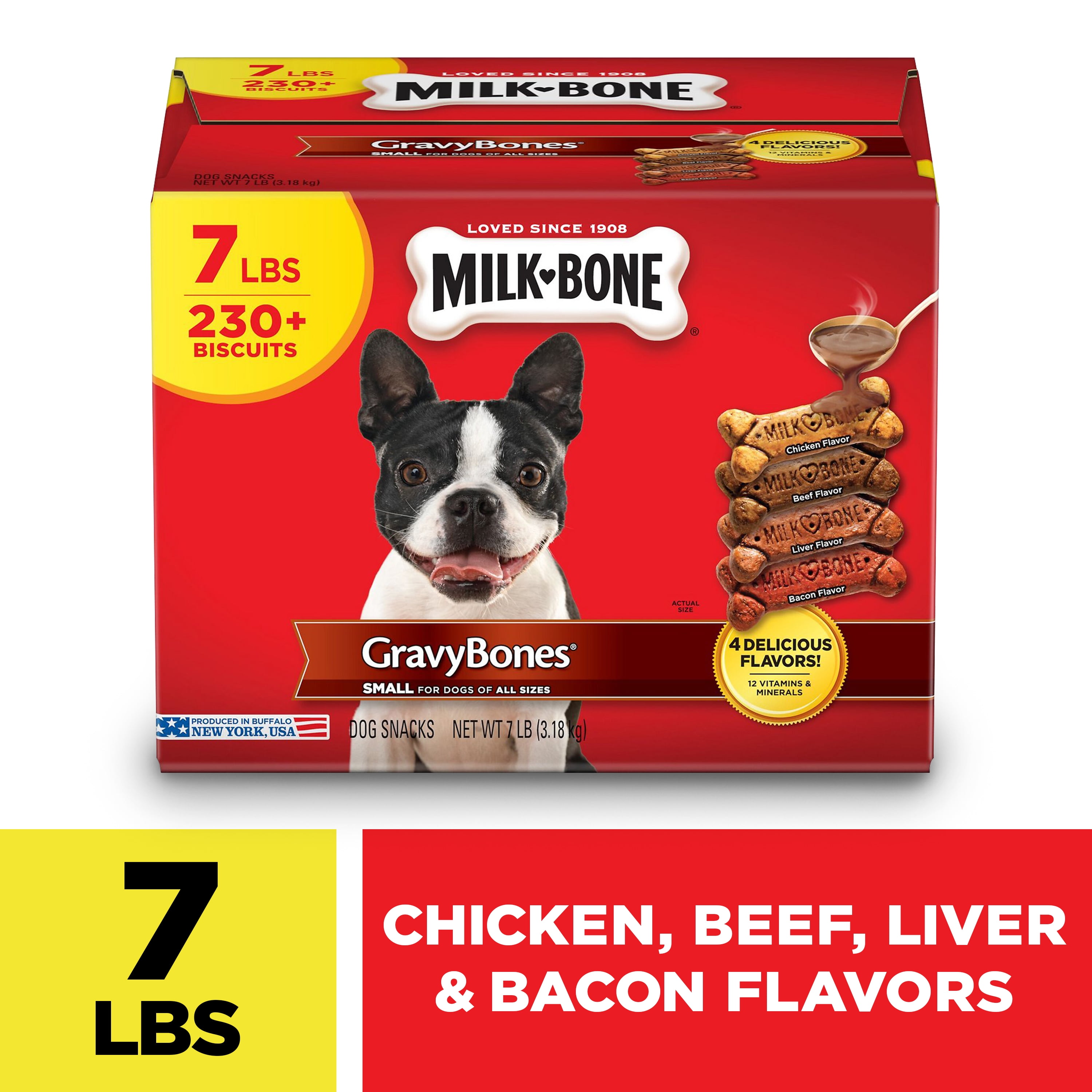 MilkBone GravyBones Small Biscuit Dog Treats, 7lb box