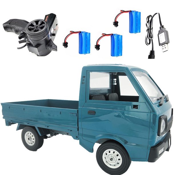 1pc Toy WPL D12 RC Truck 1/10 260 Motor y batería RC Toy para niños adultos verde batería perfke escala de coche rc