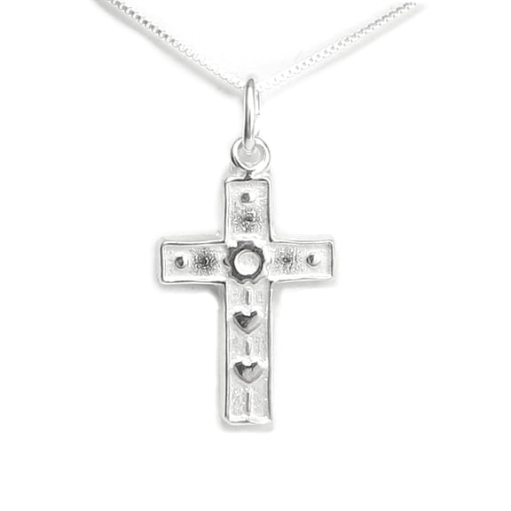 Wonderfully Made Psalm 139 Cross Sterling Silver Necklace - Gift Boxed with Story Card - Made in USA (18 Inch Chain)