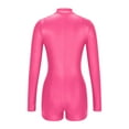 thumbnail image 5 of Women's Sexy Bodycon Jumpsuits Zip Up Long Sleeve Romper Shorts One Piece Party Clubwear Outfits, 5 of 6