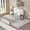 White, variant on Noble House Sheila Twin Upholstered Platform Bed, Arc-Shaped Berber Fleece Frame with Twin Trundle, White
