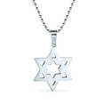 thumbnail image 2 of Bling Jewelry Mens Unisex Men's Star of David Pendant Necklace for Bar Mitzvah Stainless Steel, 2 of 3