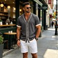thumbnail image 5 of Mens Button Down Short Sleeve Shirt Baseball Jersey Style Hawaiian Beach Vacation Wedding Shirts, XL, 5 of 7