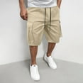 thumbnail image 2 of Men's Cargo Jogger Shorts - Drawstring Work Shorts with Multi-Pockets | Summer Athletic Sweat Shorts, 2 of 7
