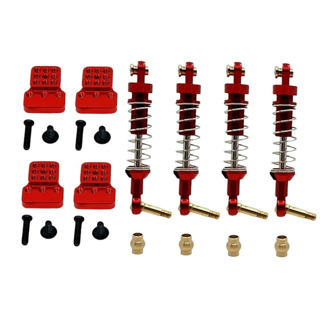 Xuanheng 1/16 RC Shock Absorbers Aluminum Rust Resistant Spare Parts for FJ45 C44 C34 Red