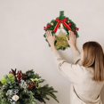 thumbnail image 6 of 12 Inch Pre-Decorated Artificial Pine Leaf Christmas Wreath, Indoor Holiday Hanging Ornament with Ornament Balls, Bows and Berry Clusters, Christmas Wreath for Fireplace Shelf, Party Backdrop, 6 of 6