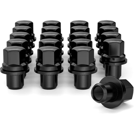 20PCS M14x1.5 1.83" Tall Black Mag Seat Closed End Bulge Acorn Lug Nuts - 0.87" Hex Wheel Lug Nuts for OEM Factory Land Rover LR3 LR4 Range Rover & Sport