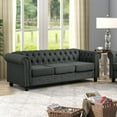 thumbnail image 2 of Morden Fort  Linen Chesterfield Sofa with Button Tufted, Nailhead and Solid Wood Legs for Living Room Grey, 2 of 5
