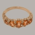 thumbnail image 5 of LBG British Made Classic 18k Rose Gold Natural Citrine Womens Band Ring - 33 size options - Size 5.25, 5 of 6