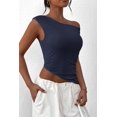 thumbnail image 4 of Remera PRETTYGARDEN 2025 Verano Crop Top Hombro Descubierto Navy XL, 4 of 8