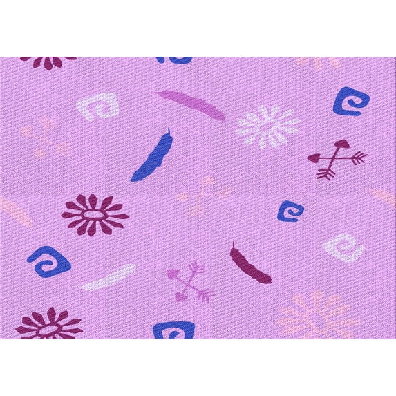 Ahgly Company Indoor Rectangle Patterned Heliotrope Purple Area Rugs, 3' x 5'