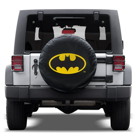 Batman Spare Tire Cover for Jeep Wrangler (1987-2019 JK, JL, CJ, YJ,& TJ) w/Elastic Band - All Weather Snug Custom Fit