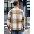 thumbnail image 4 of Camisas de franela para hombre, chaqueta informal con botones y cuadros, 4 of 6