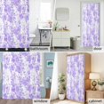 thumbnail image 6 of Watercolor Flower Fabric Shower Curtain Purple Floral Plant Washable Shower Curtains for Bathroom, Waterproof Bath Curtain with Hooks Home Decor 36x72in, 6 of 8
