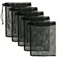 thumbnail image 1 of 5 Pcs Sacs en Filet, Sacs en Filet de Nylon Petits Sacs à Linge Sacs de Sport Sacs de Voyage Sacs de Rangement en Filet Noir pour Basketball Football Sports, 1 of 8