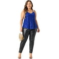 thumbnail image 3 of DARING DIVA Women's Plus Sequin Cami Tank Tops with Spaghetti Straps 1X Royal Blue, 3 of 6