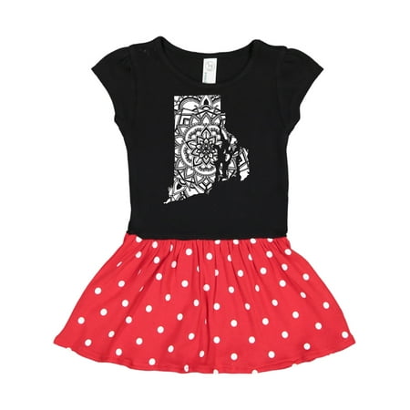 

Inktastic Rhode Island Silhouette Mandala Gift Toddler Girl Dress