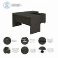 thumbnail image 3 of Echo L Shaped Bow Front Desk with Drawers in Charcoal Maple - Engineered Wood, 3 of 10