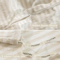 thumbnail image 3 of MooMee Striped Duvet Cover Set Cal-King 100% Washed Cotton Linen Like Textured Breathable 3-Piece (Almond Milk Grey& White Classic Stripes), 3 of 8