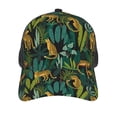 thumbnail image 3 of Zufioo Jungle Leopard Yellow Print Mesh Baseball Cap, Adjustable Sport Travel Hat Accessory for Men and Women, 3 of 7