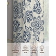 thumbnail image 6 of Abstract Paisley Pattern Sheer Curtains 63 Inches Long 2 Panels Vintage Ethnic Blue Flower Light Filtering Semi Sheer Window Curtains Drapes for Bedroom Living Room 52"x63", 6 of 7