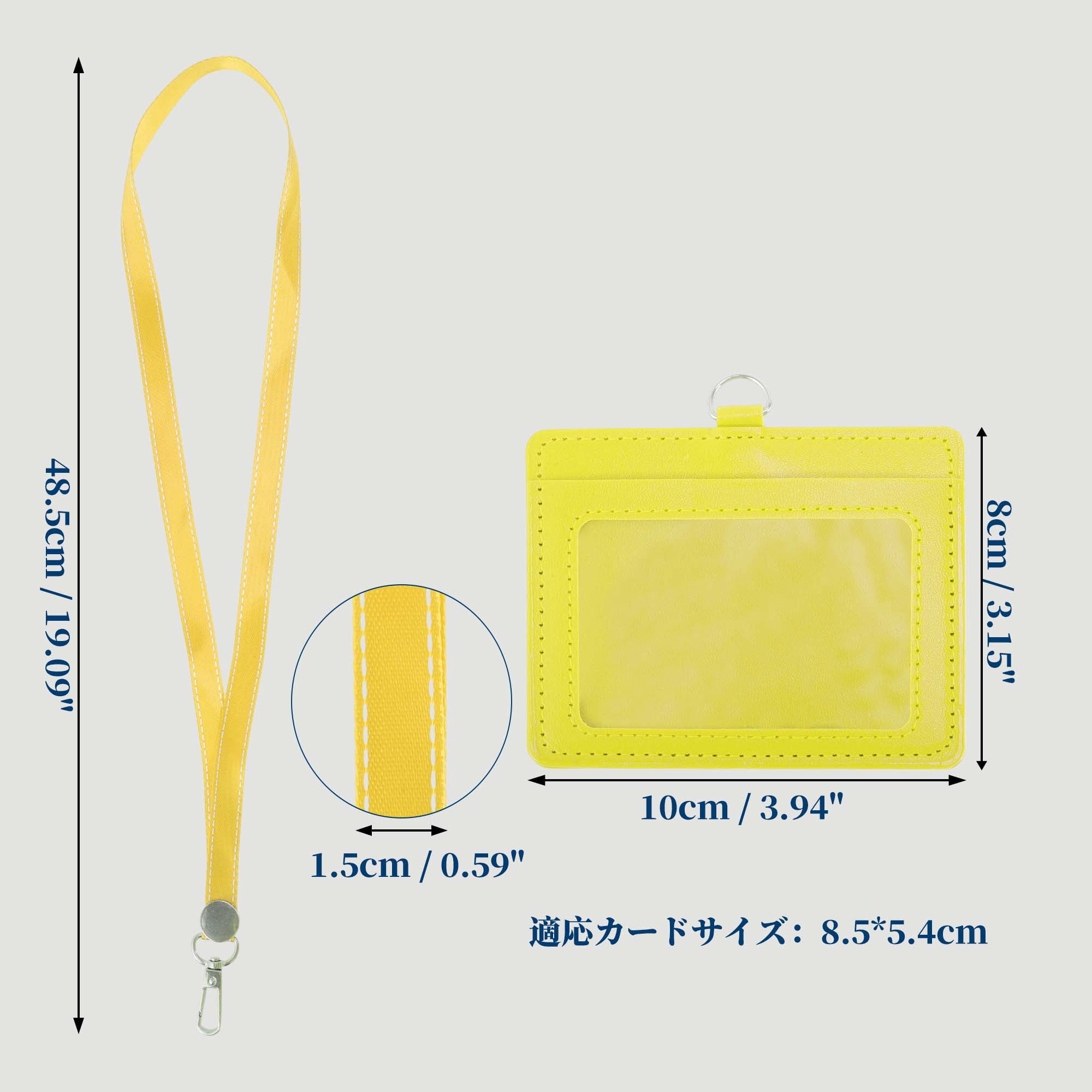 Unique Bargains Lanyards for ID Badges Card Holder with Strap Durable for Work IDs Yellow