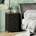 thumbnail image 3 of Eunos Black Nightstand with Removable Fabric Storage, 3 Drawer Small Dresser for Bedroom Hallway, 3 of 8