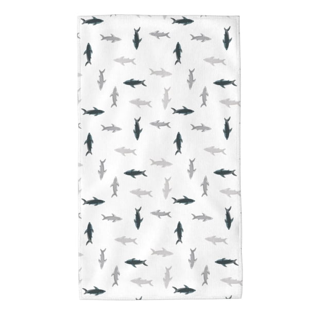Balery Cute Shark Toalla de Microfibra Premium con Estampado – 27.5x16 pulgadas, Alta Absorción, Suave y Aterciopelada, Secado Rápido