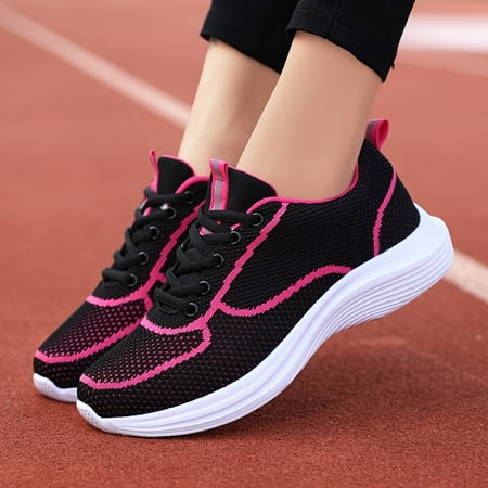 

Lightweight Mesh Knitting Running Shoes Comfortable Lace-up Weaving Sports Sneakers Women s Footwear